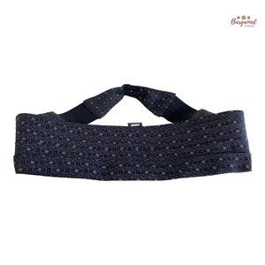 Authentic Fendi Black Silk FF Zucca Monogram Cummerbund For Men